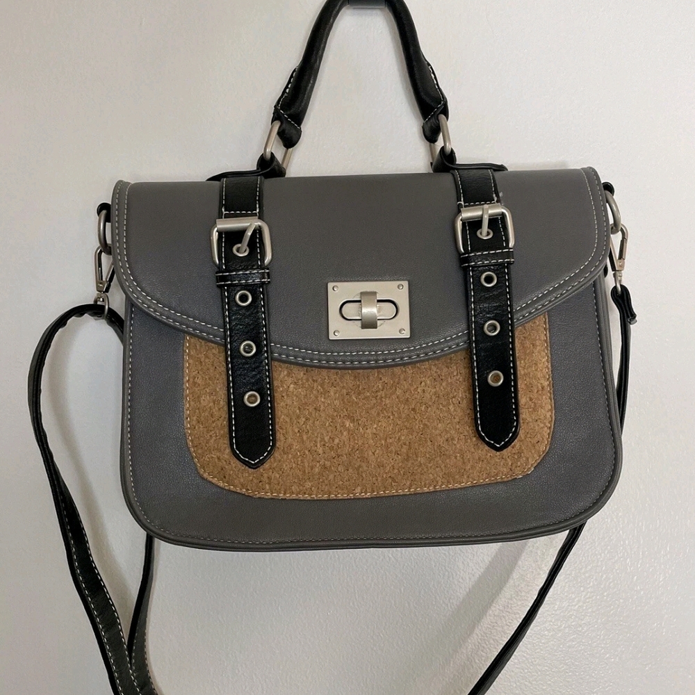 Pixie Mood Gray and Tan Crossbody Bag